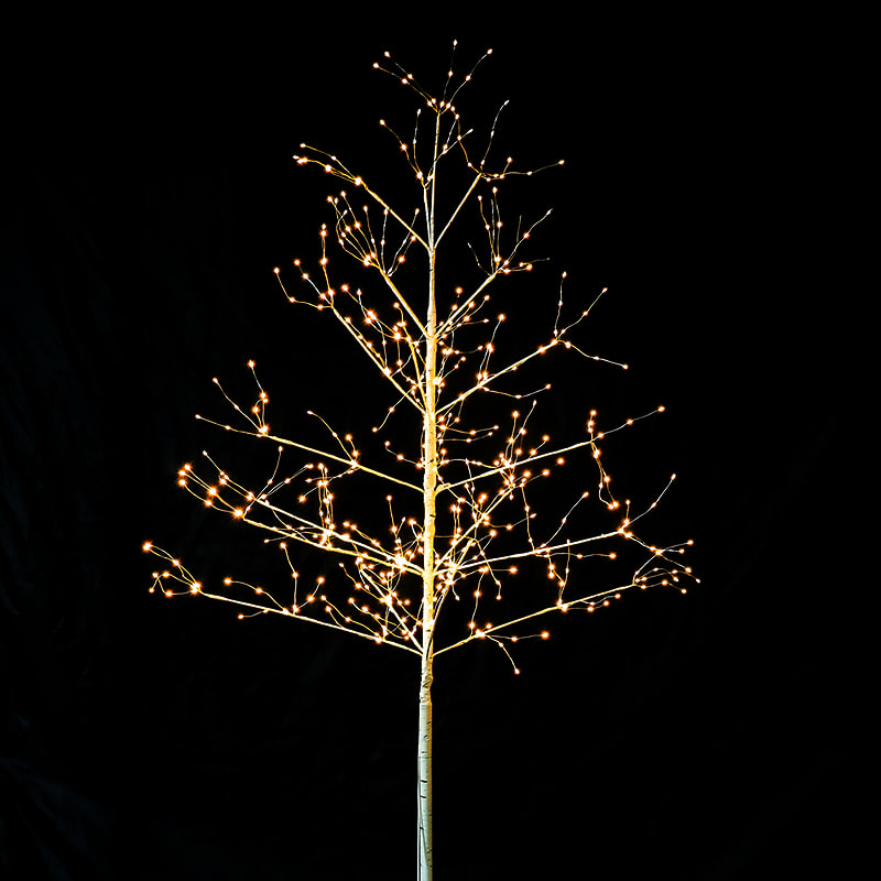 Warmweiße LED-Lichterkette für Innen- und Außenbereich, künstlicher goldener leuchtender Baum